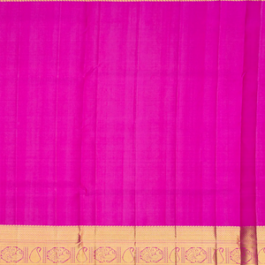 Cream Handloom Kanchipuram Silk Saree With Floral Motifs-Cream