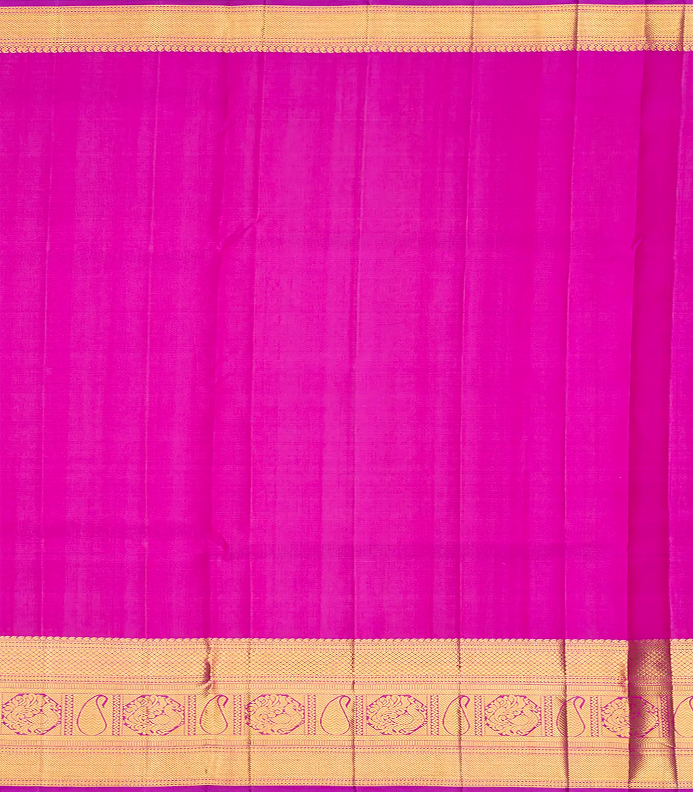 Cream Handloom Kanchipuram Silk Saree With Floral Motifs-Cream