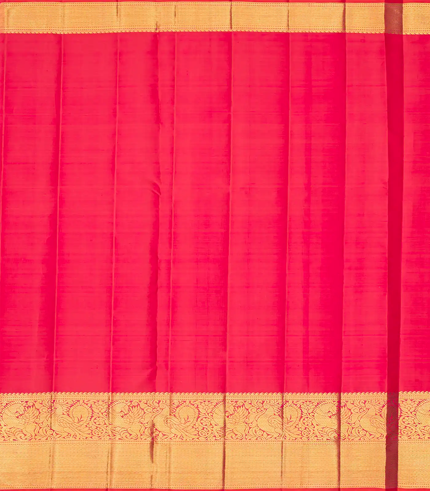 Turquoise Handloom Kanchipuram Silk Saree With Meena Floral Motifs-Turquoise