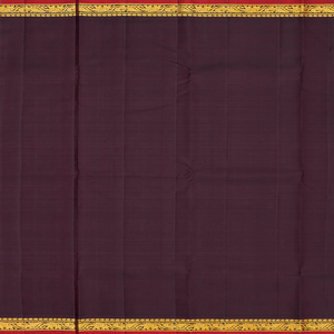 Orange Handloom Kanchipuram Korvai Silk Saree With Checks-Orange