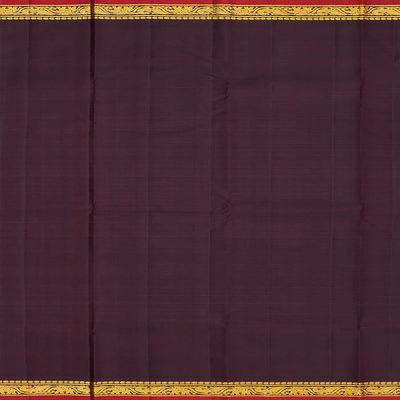 Orange Handloom Kanchipuram Korvai Silk Saree With Checks-Orange