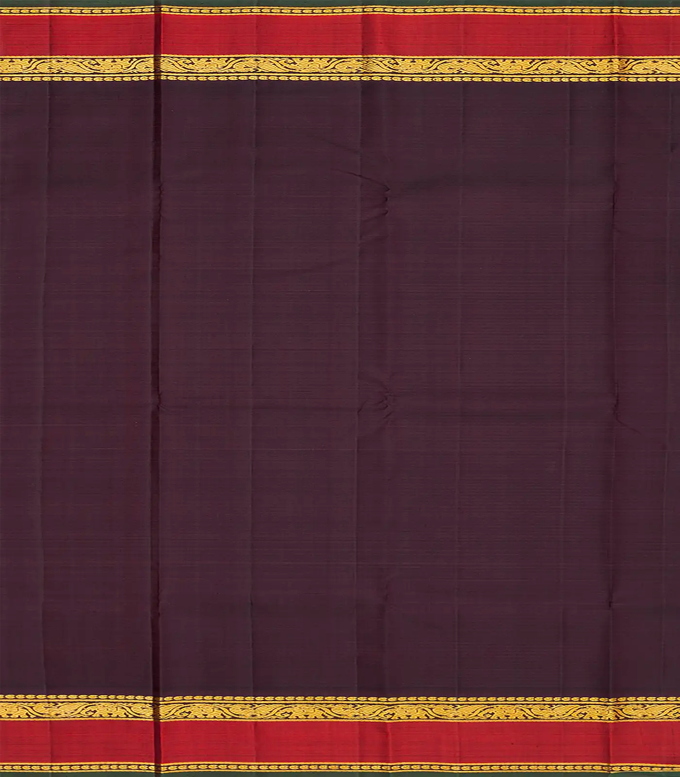 Orange Handloom Kanchipuram Korvai Silk Saree With Checks-Orange