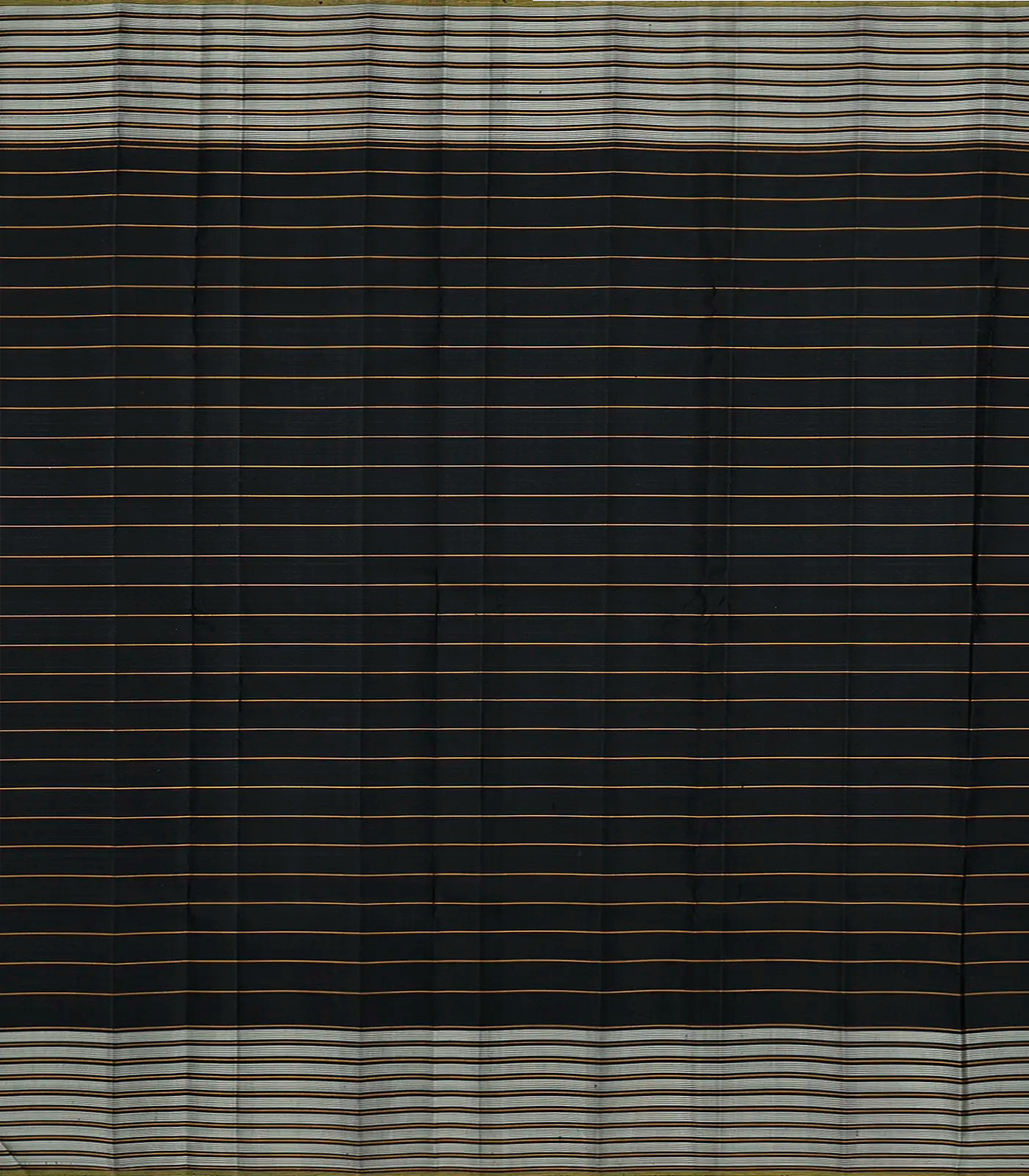 Red Handloom Kanchipuram Korvai Silk Saree With Stripes-Red