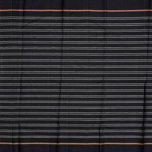 Hot Pink Handloom Kanchipuram Korvai Silk Saree With Stripes-Hot Pink