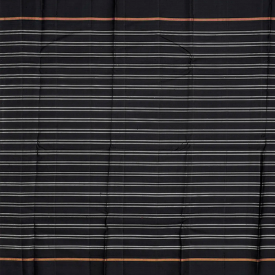 Hot Pink Handloom Kanchipuram Korvai Silk Saree With Stripes-Hot Pink