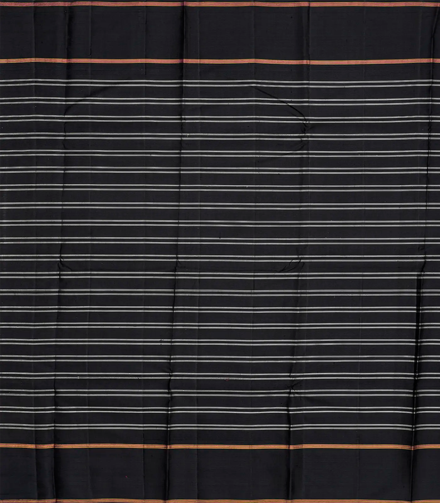 Hot Pink Handloom Kanchipuram Korvai Silk Saree With Stripes-Hot Pink