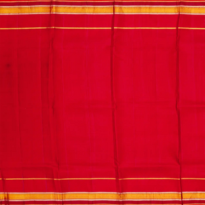 Violet Handloom Kanchipuram Korvai Silk Saree With Red Border-Violet
