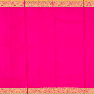 Light Peach Handloom Kanchipuram Korvai Silk Saree With Checks-Light Peach