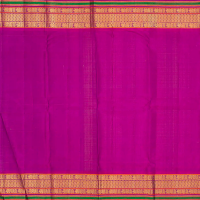 Light Peach Handloom Kanchipuram Korvai Silk Saree With Stripes-Light Peach