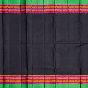 Yellow Handloom Kanchipuram Korvai Silk Saree With Checks & Buttas-Yellow