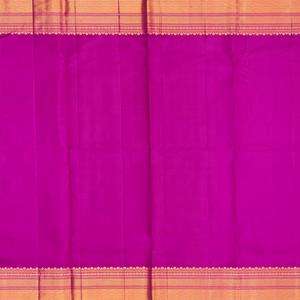 Red Handloom Kanchipuram Korvai Silk Saree With Buttas-Red