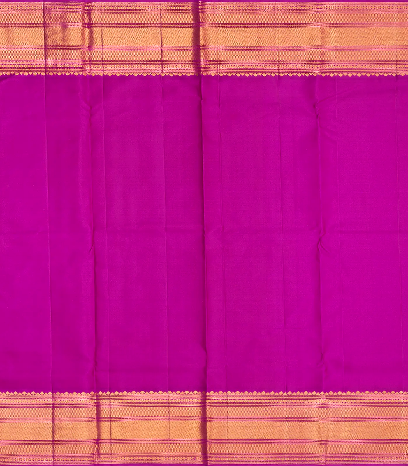 Red Handloom Kanchipuram Korvai Silk Saree With Buttas-Red