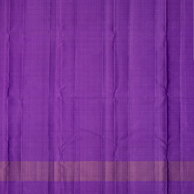 Lavender Handloom Kanchipuram Korvai Silk Saree With Stripes-Lavander