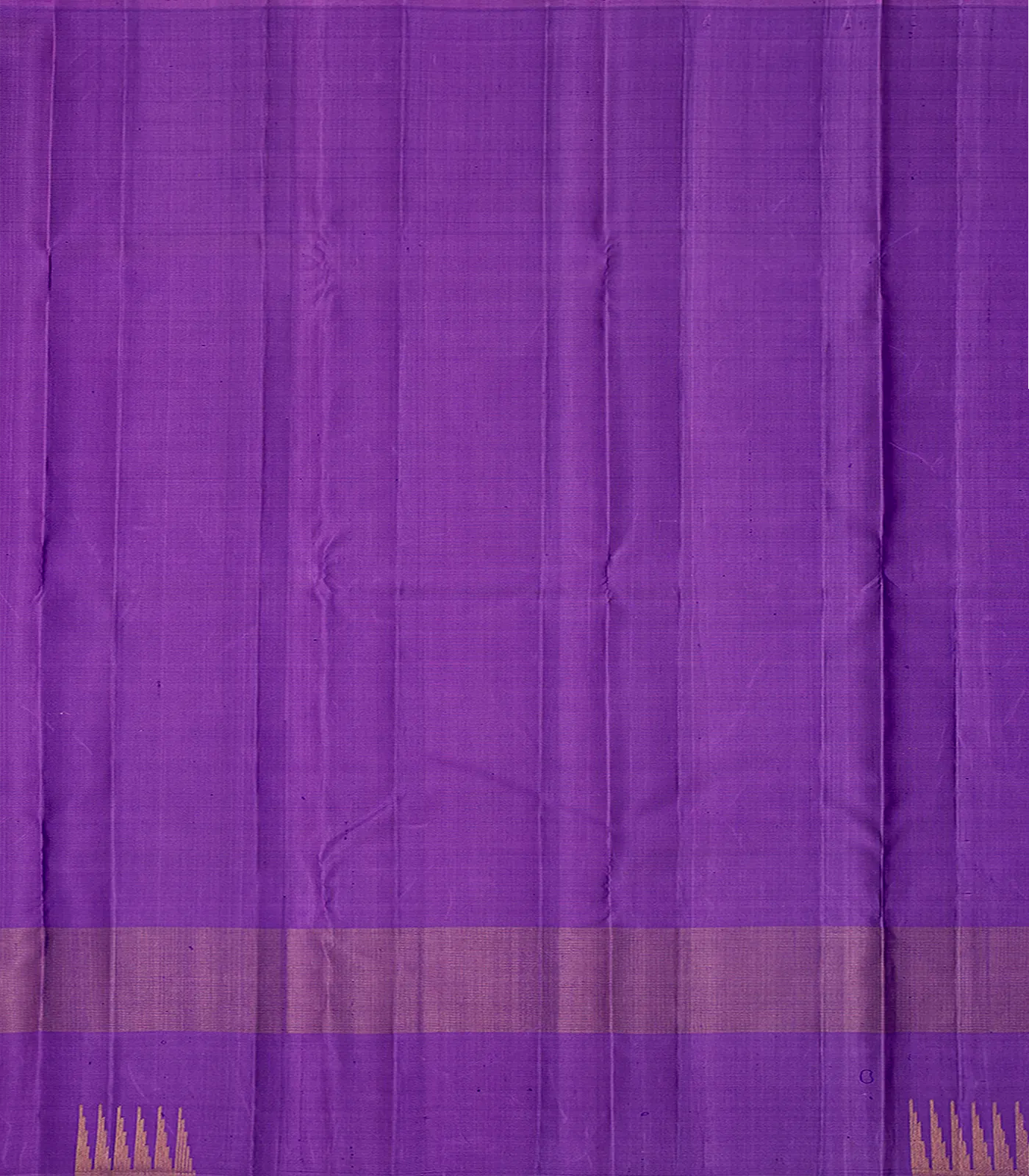 Lavender Handloom Kanchipuram Korvai Silk Saree With Stripes-Lavander