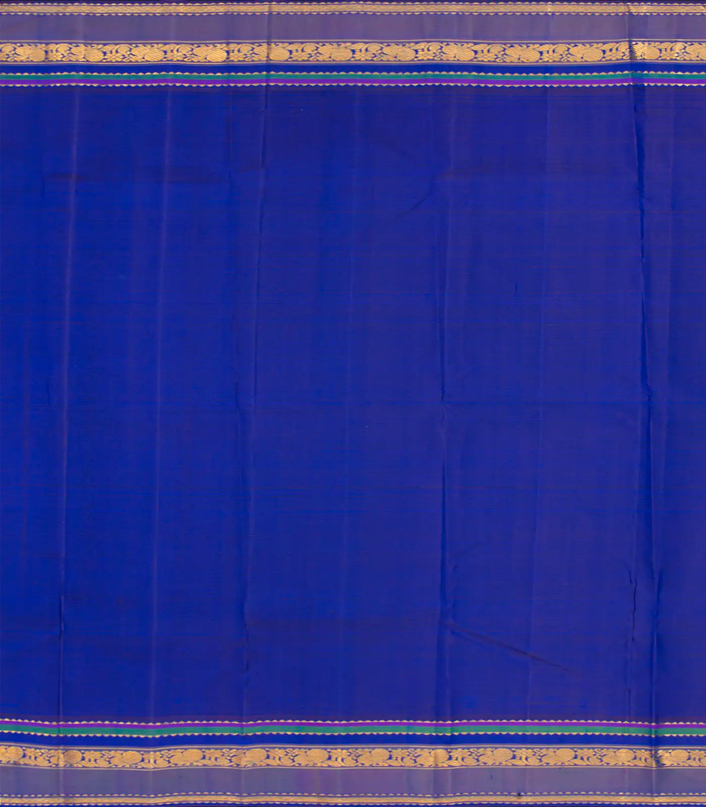 Light Blue Handloom Kanchipuram Korvai Silk Saree With Checks-Light Blue