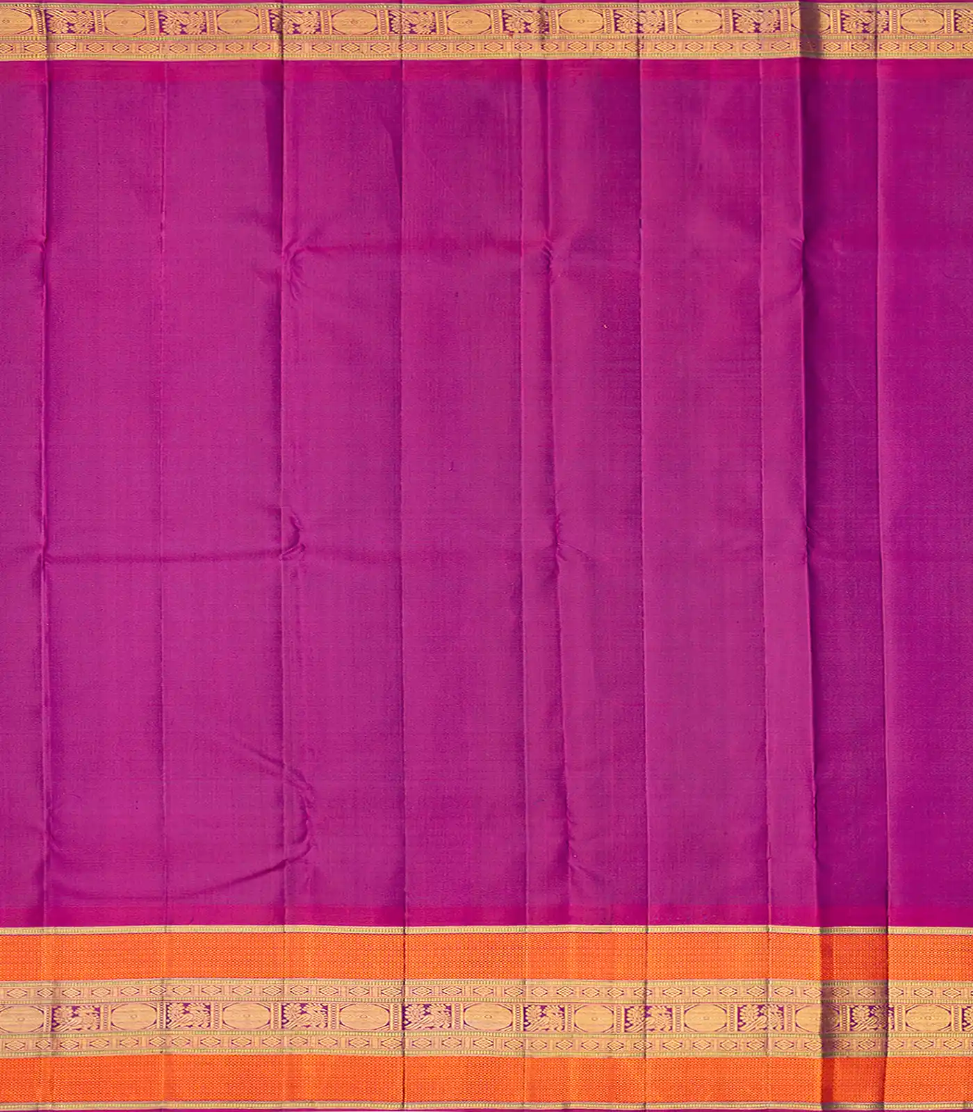 Lavender Handloom Kanchipuram Korvai Silk Saree With Buttas-Lavander