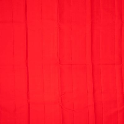 Red Handloom Kanchipuram Silk Saree With Annam Buttas -Red