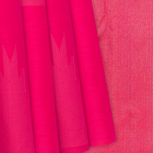 Hot Pink Handloom Kanchipuram Silk Saree With Temple Buttas -Hot Pink