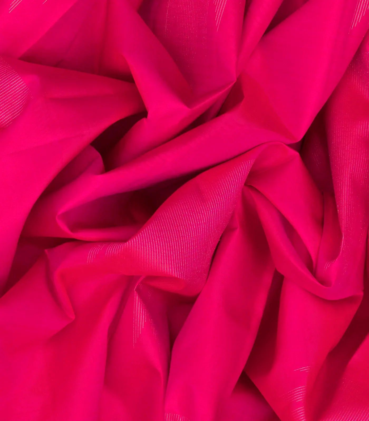 Hot Pink Handloom Kanchipuram Silk Saree With Temple Buttas -Hot Pink