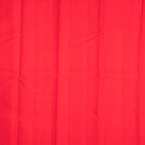 Red Handloom Kanchipuram Partley Silk Saree With Square Buttas-Red