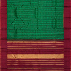 Sea Green Handloom Kanchipuram Silk Saree With Traditional Motifs-Sea Green