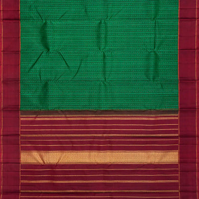 Sea Green Handloom Kanchipuram Silk Saree With Traditional Motifs-Sea Green