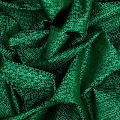 Sea Green Handloom Kanchipuram Silk Saree With Traditional Motifs-Sea Green