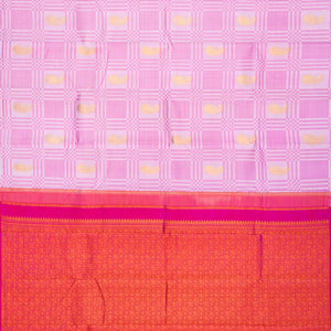 Baby Pink Handloom Kanchipuram Payadi Silk Saree With Mango Buttas-Baby Pink