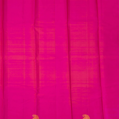 Baby Pink Handloom Kanchipuram Payadi Silk Saree With Mango Buttas-Baby Pink