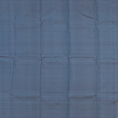 Grey Handloom Kanchipuram Silk Saree With Beldari Stripes-Grey