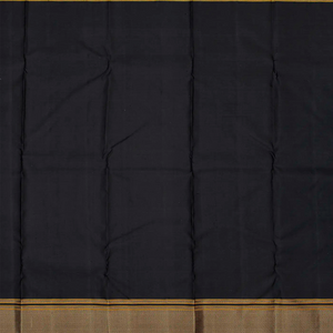 Orange Handloom Kanchipuram Korvai Silk Saree With Meena Checks-Orange