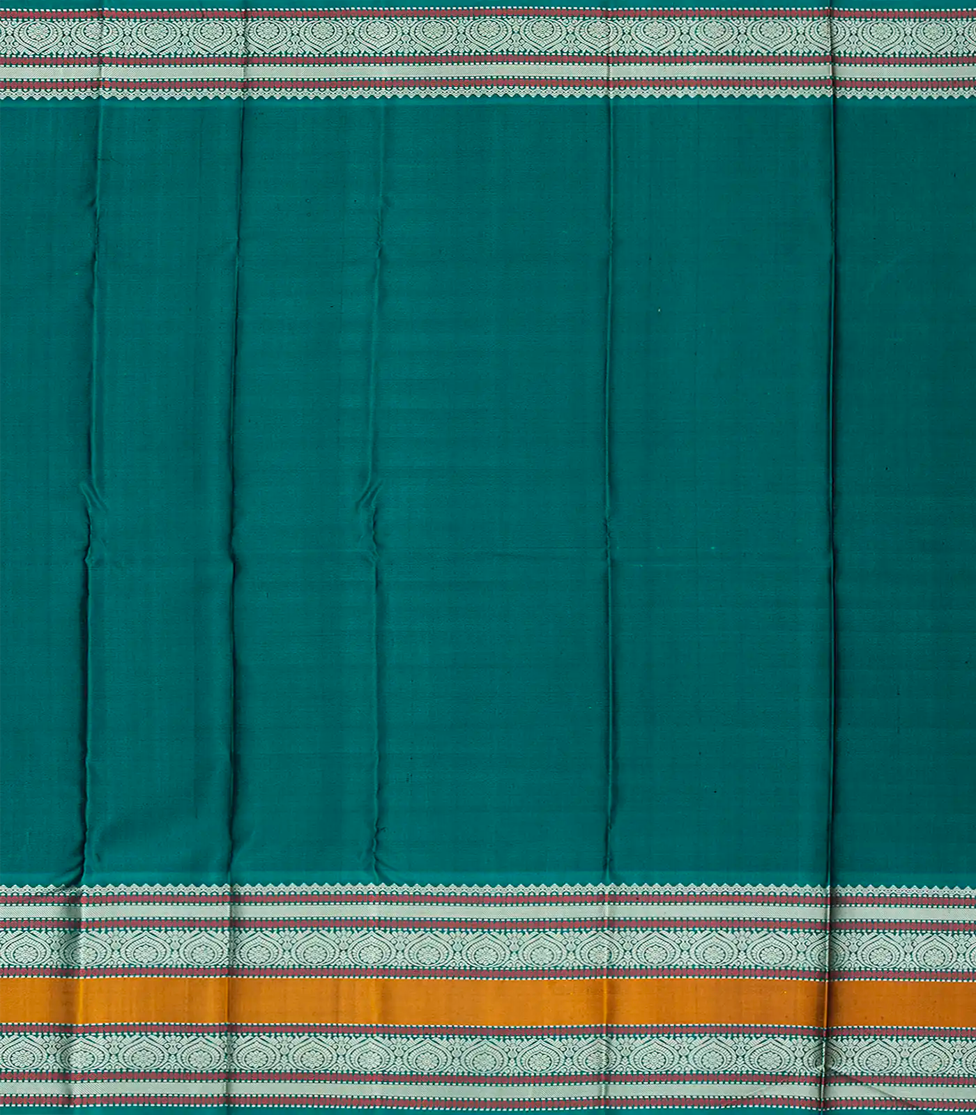 Black Handloom Kanchipuram Korvai Silk Saree With Kamalam Buttas-Black