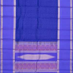 Purple Handloom Kanchipuram Silk Saree With Checks-Purple