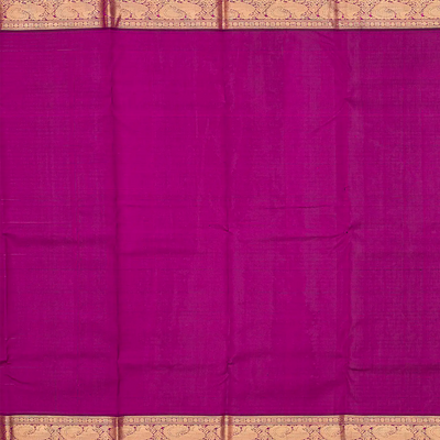 Cyan Handloom Kanchipuram Silk Saree With Checks-Cyan