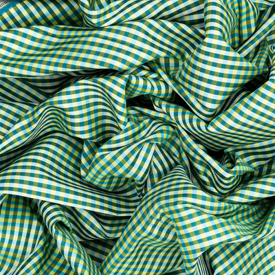 Green Handloom Kanchipuram Silk Saree With Checks-Green