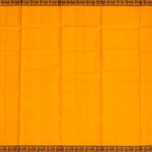 Black Handloom Kanchipuram Korvai Silk Saree With Mustard Border-Black