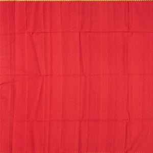 Crimson Handloom Kanchipuram Silk Saree With Kamalam Motifs-Crimson