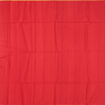 Crimson Handloom Kanchipuram Silk Saree With Kamalam Motifs-Crimson