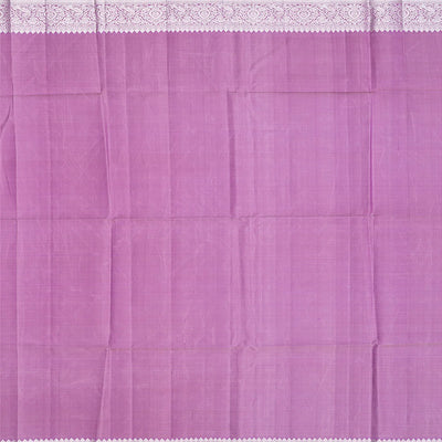 Lavender Handloom Kanchipuram Silk Saree With Kamalam Motifs-Lavander