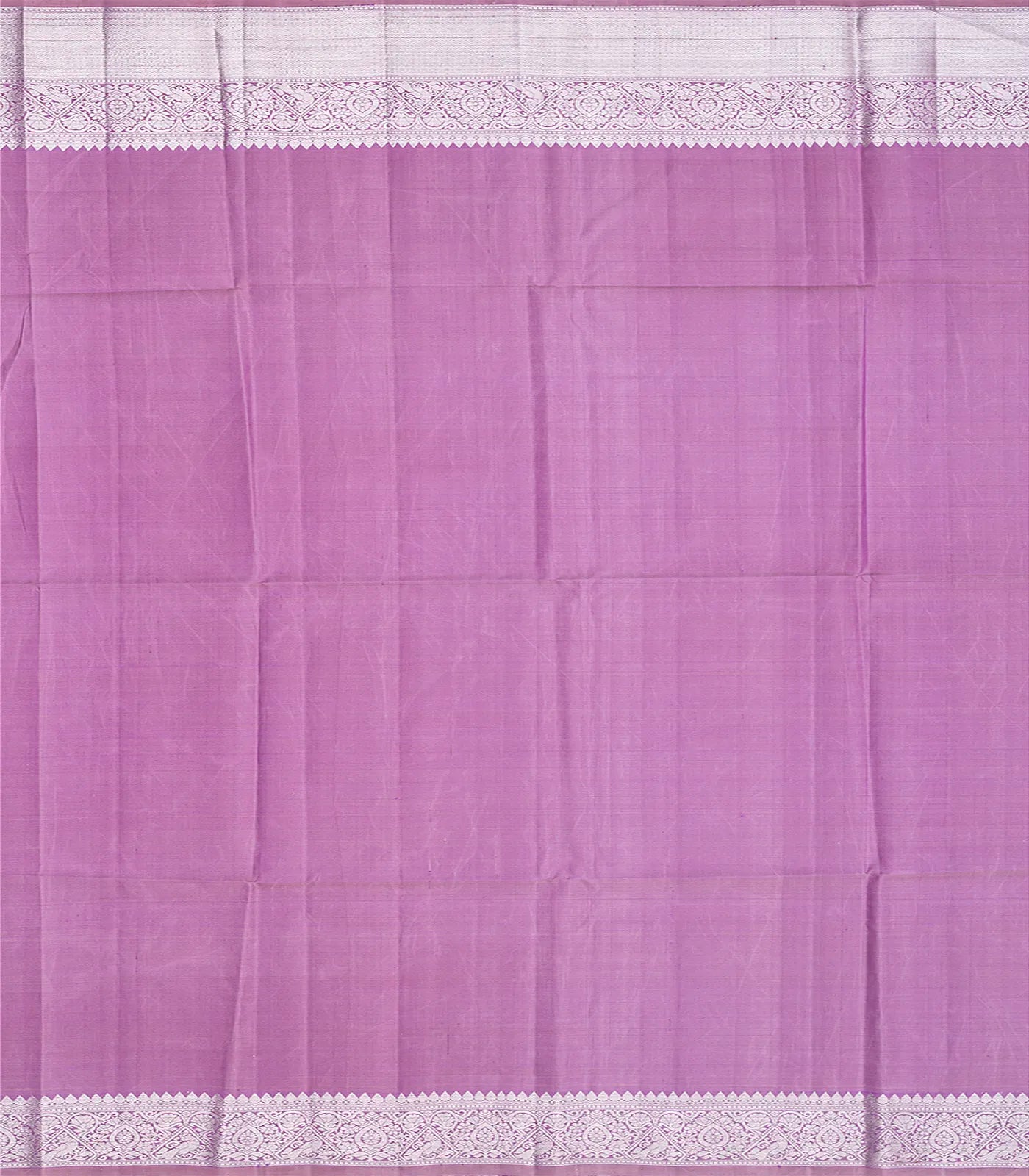 Lavender Handloom Kanchipuram Silk Saree With Kamalam Motifs-Lavander