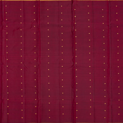 Maroon Handloom Kanchipuram Silk Saree With Kamalam Buttas-Maroon