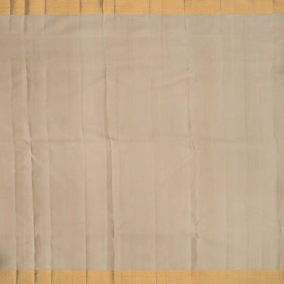 Orange Handloom Kanchipuram Korvai Silk Saree With Annam Chakaram Motifs-Orange