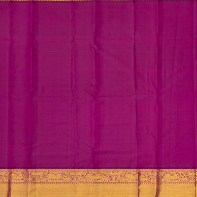 Cardamom Green Handloom Kanchipuram Korvai Silk Saree With Beldari Checks-Cardamom Green