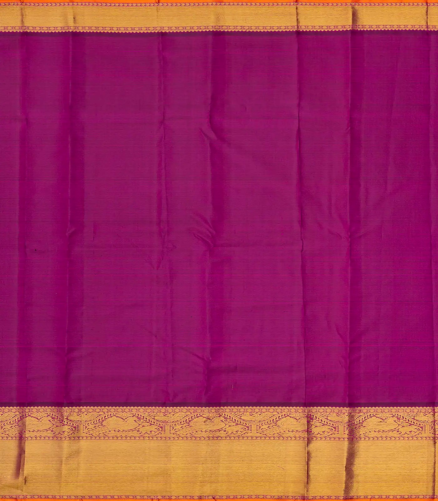 Cardamom Green Handloom Kanchipuram Korvai Silk Saree With Beldari Checks-Cardamom Green