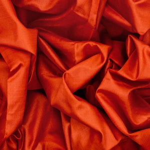 Red Handloom 9 Yards Silk Saree With Muthu Border-Red