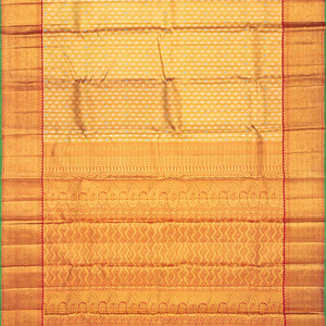 Gold Handloom Kanchipuram Tissue Silk Saree With Meena Kamalam Motifs-Gold