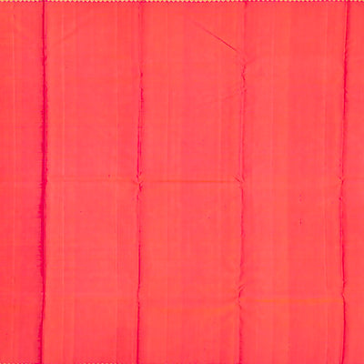 Peach Handloom Kanchipuram Silk Saree With Floral Buttas-Peach