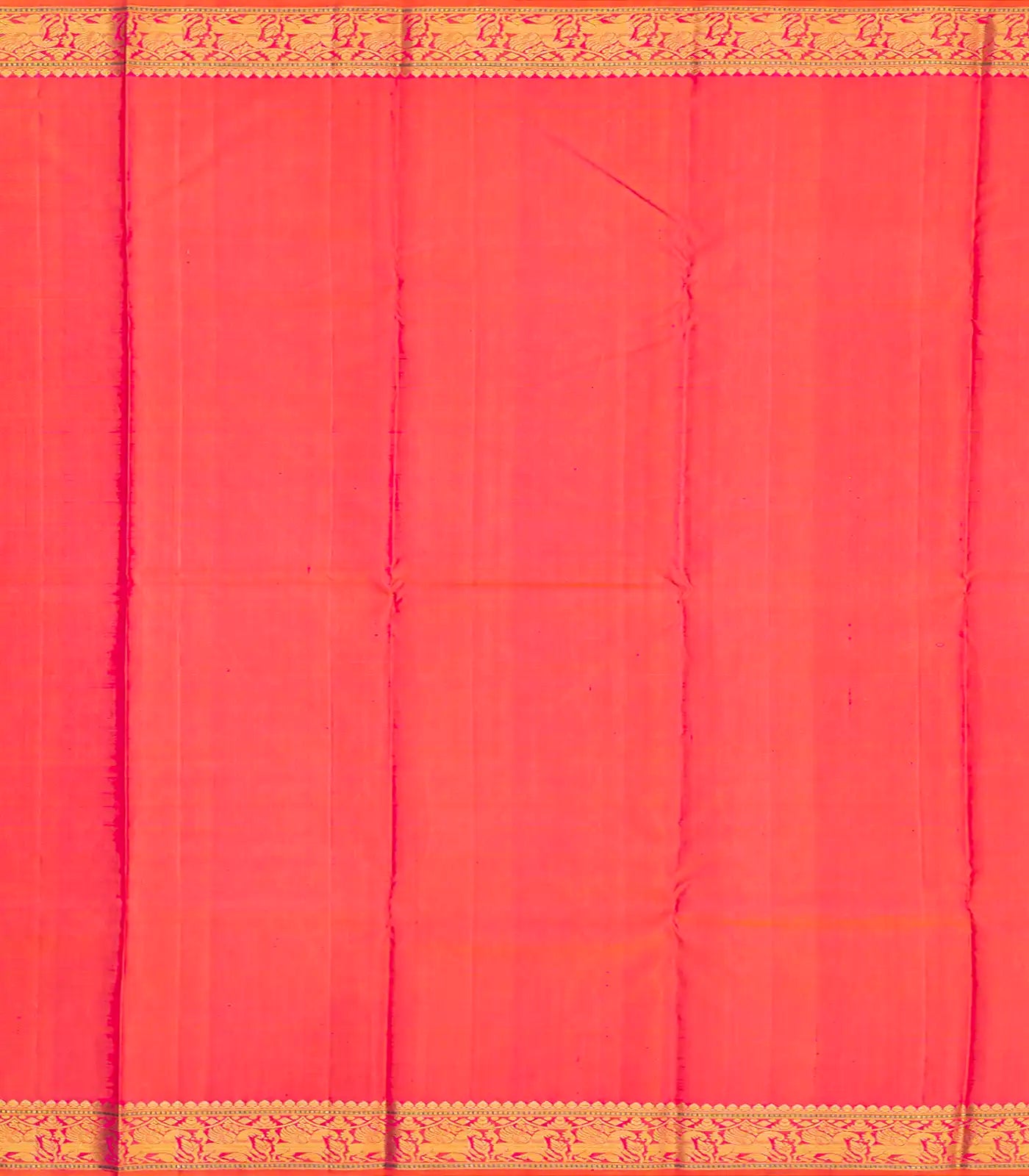 Peach Handloom Kanchipuram Silk Saree With Floral Buttas-Peach