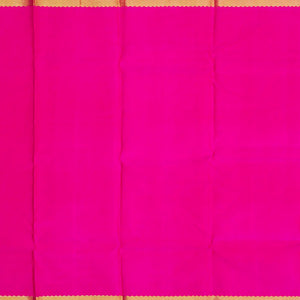 Hot Pink Handloom Kanchipuram Silk Saree With Floral Buttas-Hot Pink