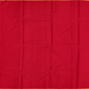 Crimson Handloom Kanchipuram Silk Saree With Swastik Motifs-Crimson